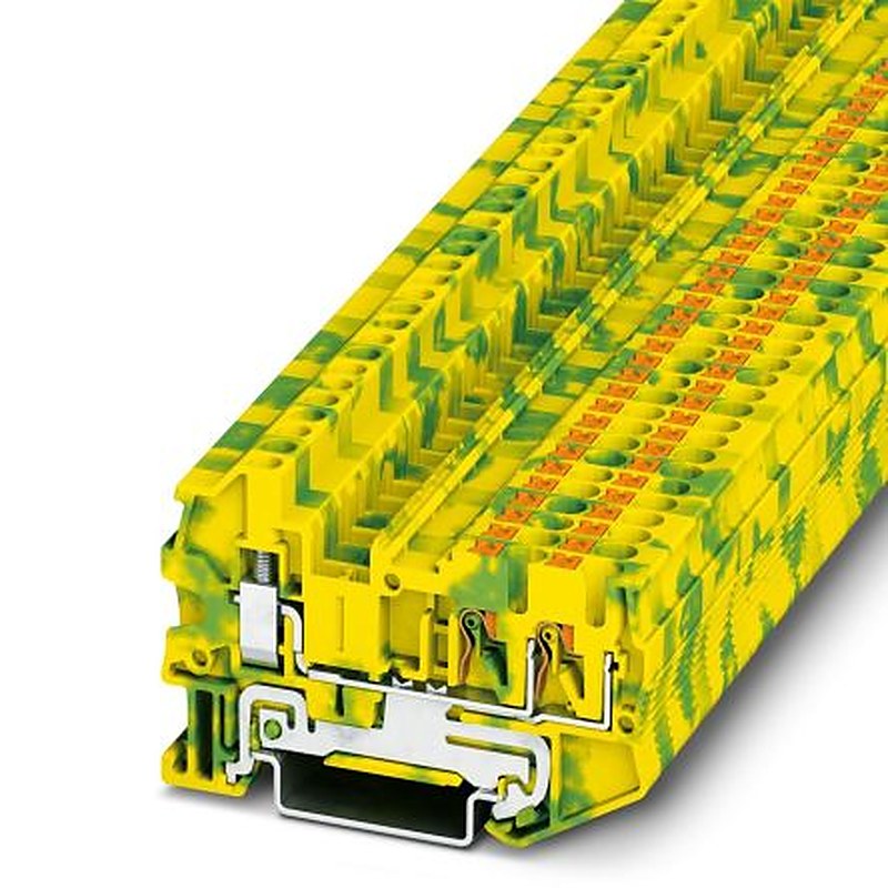 Phoenix Contact 3209517 PTU 2.5-TWIN-PE Series Earth Terminal Block Green, Yellow, 2.5mm², 1-Level, Push-in