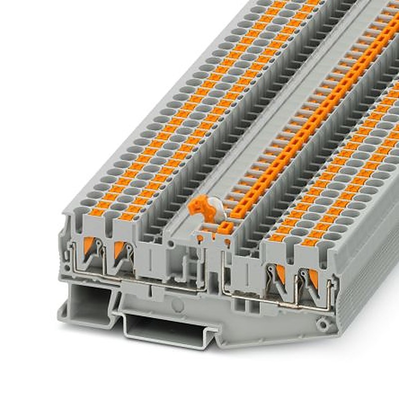Phoenix Contact 3210184 PT 2.5-QUATTRO-MTB Series Knife Disconnect Terminal Block Grey, 2.5mm², 1-Level, Push-in