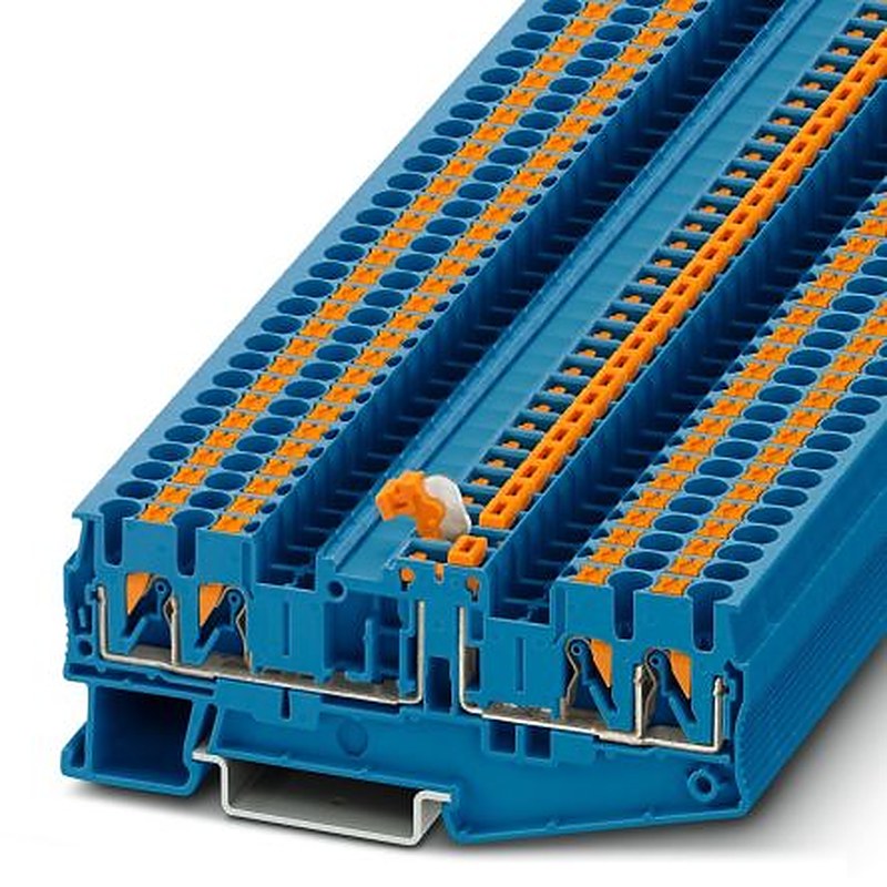Phoenix Contact PT 2.5-QUATTRO-MTB BU Series Knife Disconnect Terminal Block Push-in