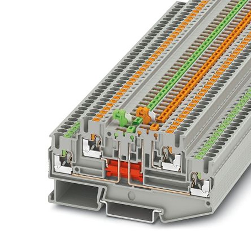 Phoenix Contact 3210258 CLIPLINE PTT Series Knife Disconnect Terminal Block Grey, 2.5mm², 2-Level, Push-in