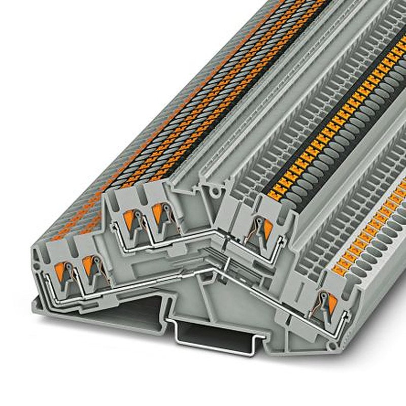 Phoenix Contact 3210603 PTTBS 2.5-TWIN-PV Series Double Level Terminal Block Grey, 0.14mm², 4 mm², 2-Level, Push-in