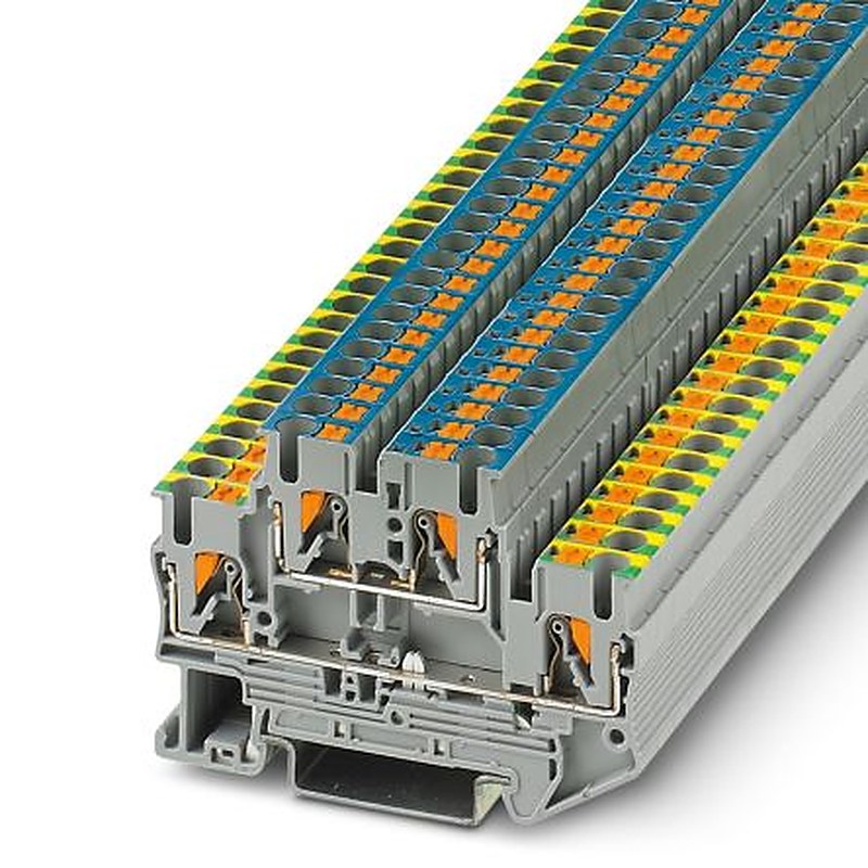 Phoenix Contact 3210981 PTTB 2.5-PE/N Series Double Level Terminal Block Grey, 2.5mm², 2-Level, Push-in