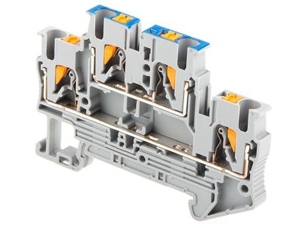 Phoenix Contact 3210994 PTTB 2.5-L/N Series Double Level Terminal Block Grey, 0.14mm², 4 mm², 2-Level, Push-in, ATEX