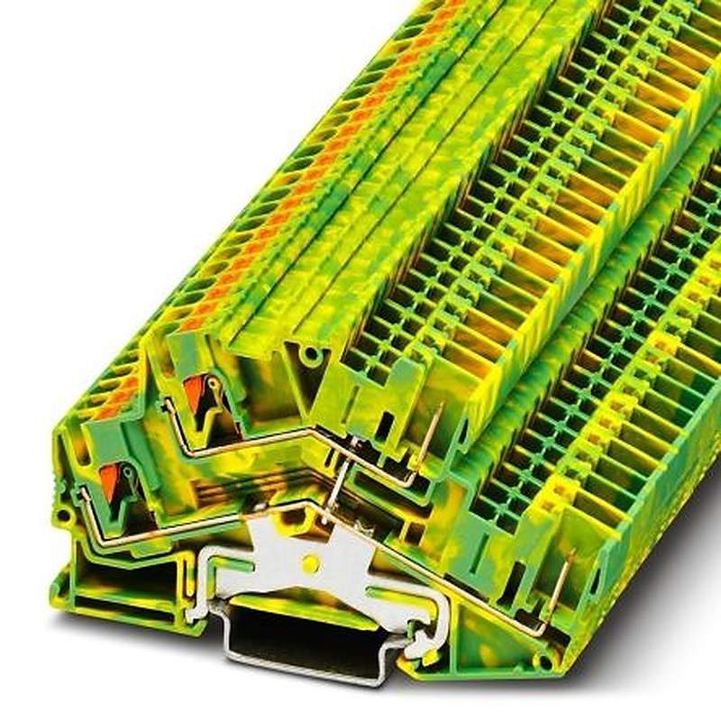 Phoenix Contact 3211263 PTTBS 2.5/2P Series Double Level Terminal Block Green, Yellow, 0.14mm², 4 mm², 2-Level, Push-in