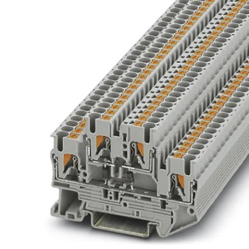 Phoenix Contact 3211443 PTTB 2.5-2DIO/O-UL/O-UR Series Feed Through Terminal Block Grey, 0.14mm², 4 mm², 2-Level,