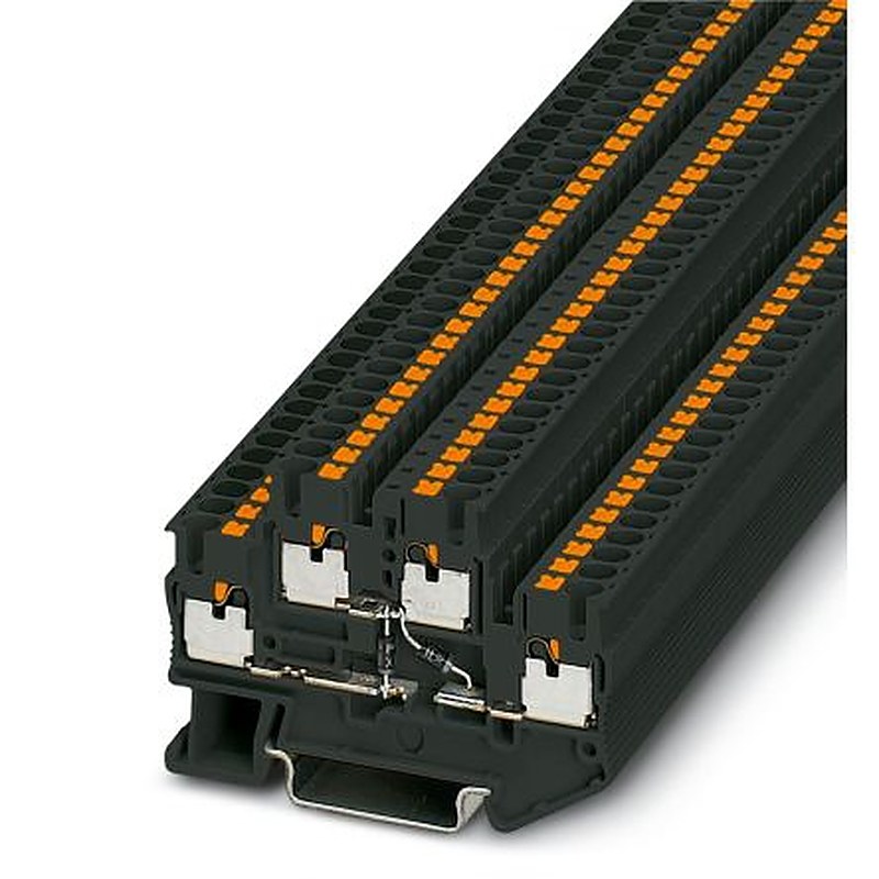 Phoenix Contact 3211444 PTTB 2.5-2DIO/O-UL/O-UR BK Series Component Terminal Block Black, 0.14mm², 4 mm², 2-Level,
