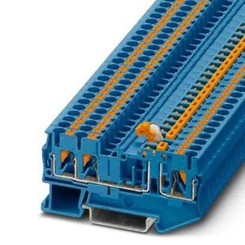 Phoenix Contact 3211663 PT Series Knife Disconnect Terminal Block Blue, 0.14mm², 4 mm², 1-Level, Push-in