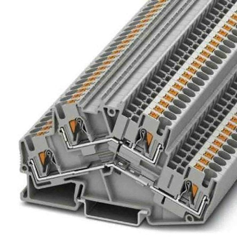 Phoenix Contact 3211832 PTTBS Series Double Level Terminal Block Grey, 0.2mm², 6 mm², 2-Level, Push-in, ATEX, IECEx