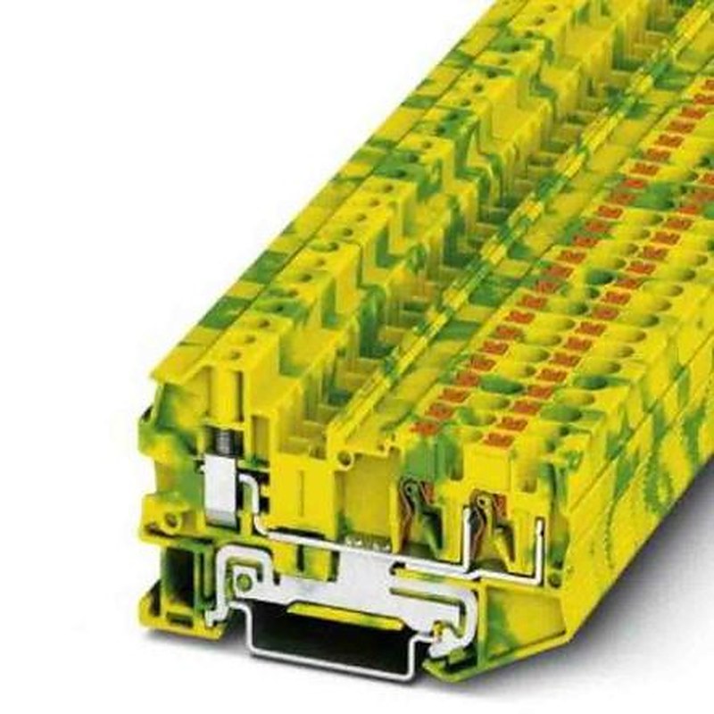 Phoenix Contact 3-Way DIN Rail Earth Terminal Block, 6mm², 12AWG, 24 AWG Wire, Push-in, Polyamide Housing