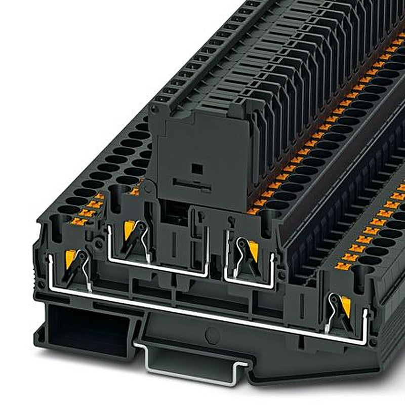 Phoenix Contact 3211901 PTTB 4-HESILED 250-EX (5X20) Series Modular Terminal Block Black, 4mm², 1-Level, Push-in