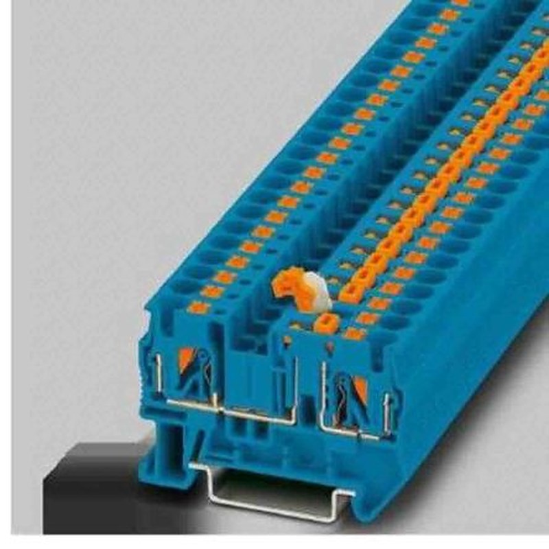 Phoenix Contact 3211934 PT Series Knife Disconnect Terminal Block Blue, 0.2mm², 6 mm², 1-Level, Push-in