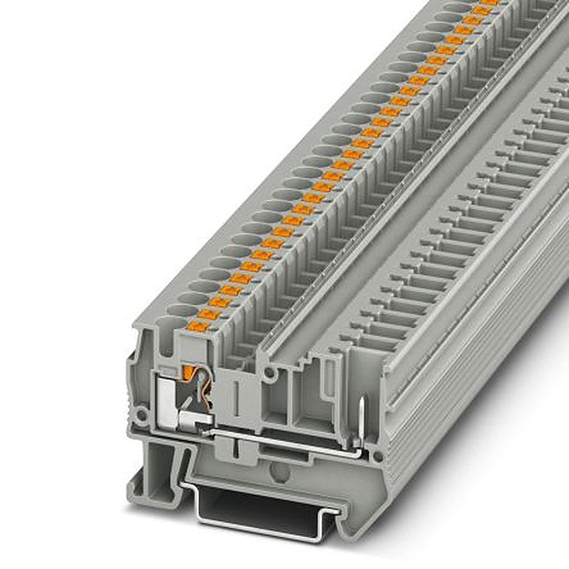 Phoenix Contact 3211937 PT 4/1P Series Feed Through Terminal Block Grey, 0.2mm², 6 mm², 1-Level, Push-in