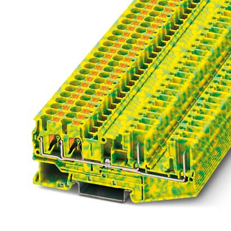 Phoenix Contact 1-Way PT 4-QUATTRO-PE Earth Terminal Block, 0.2mm², 6 mm², 10AWG, 24 AWG Wire, Push-in, Polyamide