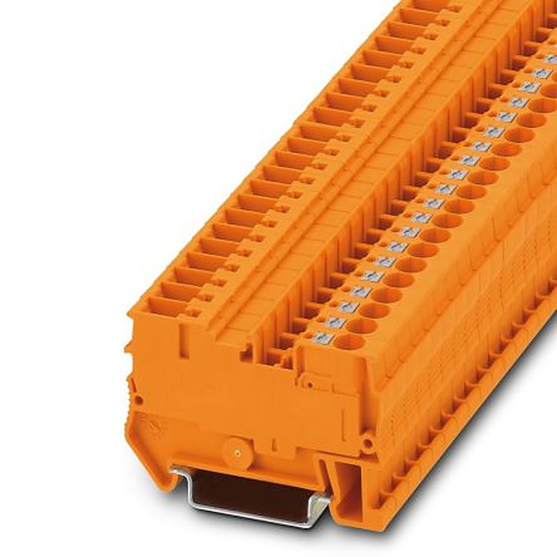 Phoenix Contact 3212008 PT 4/1P OG Series Feed Through Terminal Block Orange, 0.2mm², 6 mm², 1-Level, Plug-In