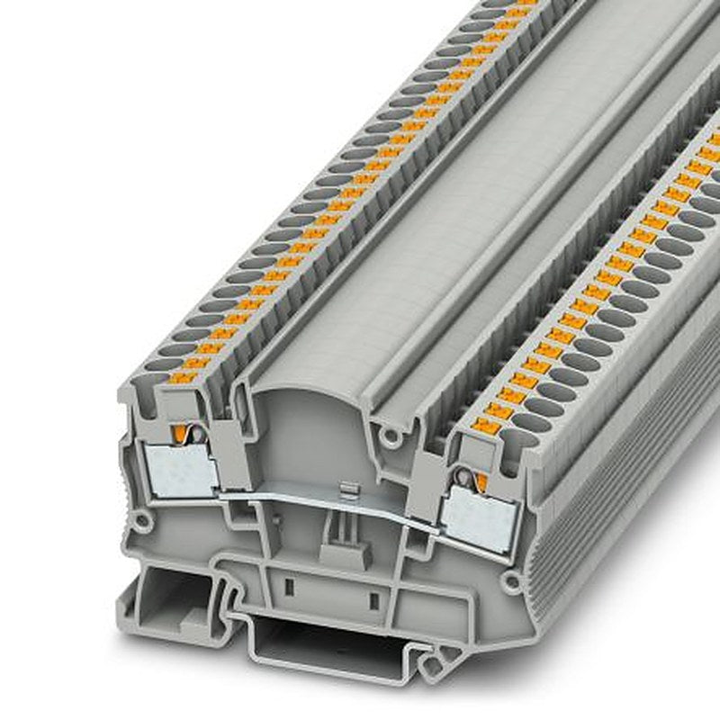 Phoenix Contact 3212141 PTMED 4 Series Feed Through Terminal Block Grey, 0.2mm², 6 mm², 1-Level, Push-in
