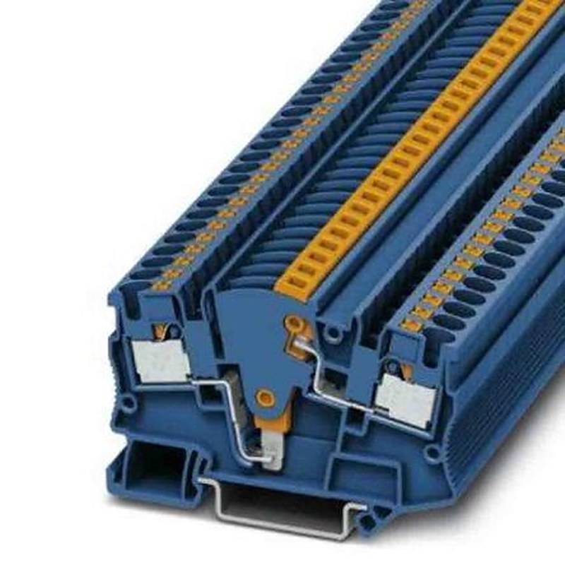 Phoenix Contact 3212148 PTME Series Test Disconnect Terminal Block Blue, 0.2mm², 6 mm², 1-Level, Push-in