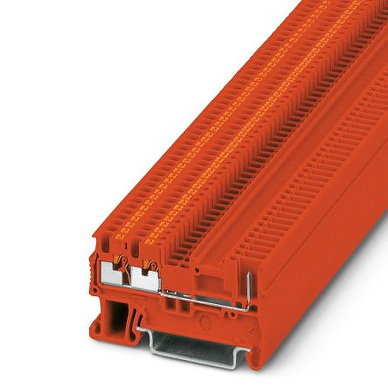 Phoenix Contact 3212362 PT 1.5/S-TWIN/1P RD Series Feed Through Terminal Block Red, 0.14mm², 1.5 mm², 1-Level, Push-in