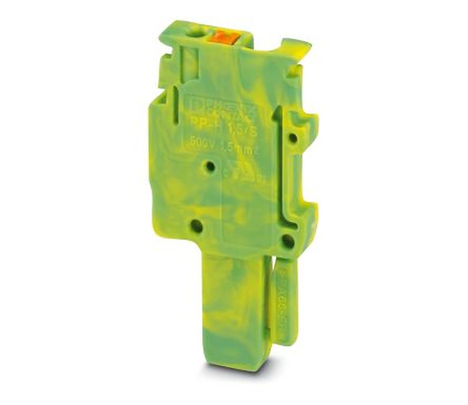 Phoenix Contact PP-H 1.5/S/1 GNYE Series Pluggable Terminal Block, 17.5A