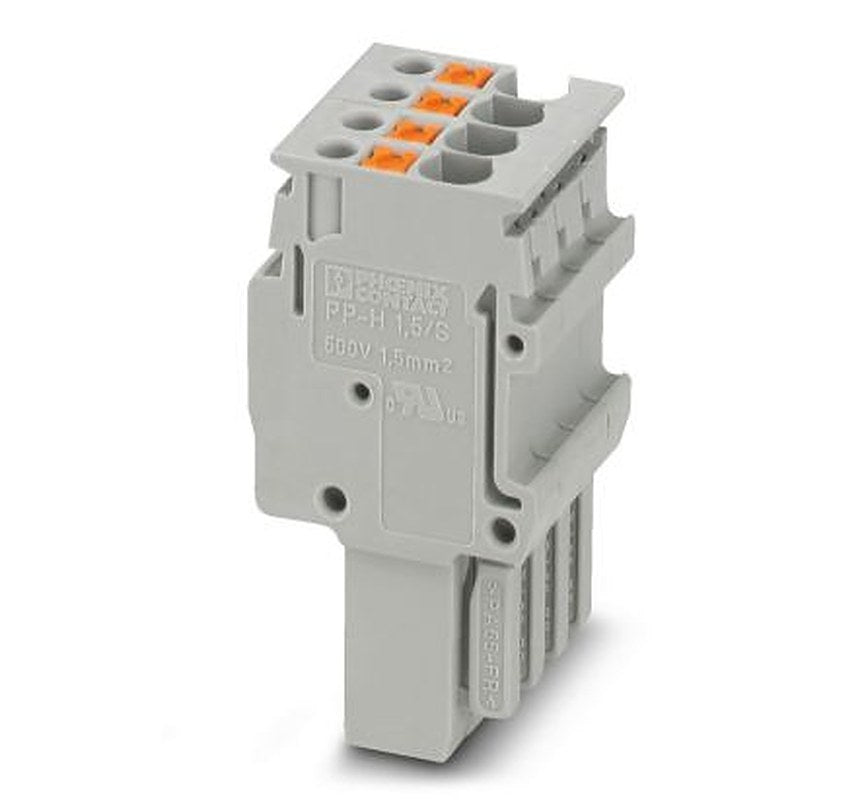 Phoenix Contact DIN Plug, 4-Way, 16AWG, 26 AWG Wire, 17.5A Push-in
