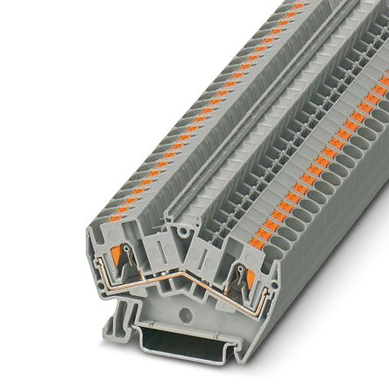 Phoenix Contact 3213601 PTS 4 Series Feed Through Terminal Block Grey, 0.2mm², 6 mm², Push-in