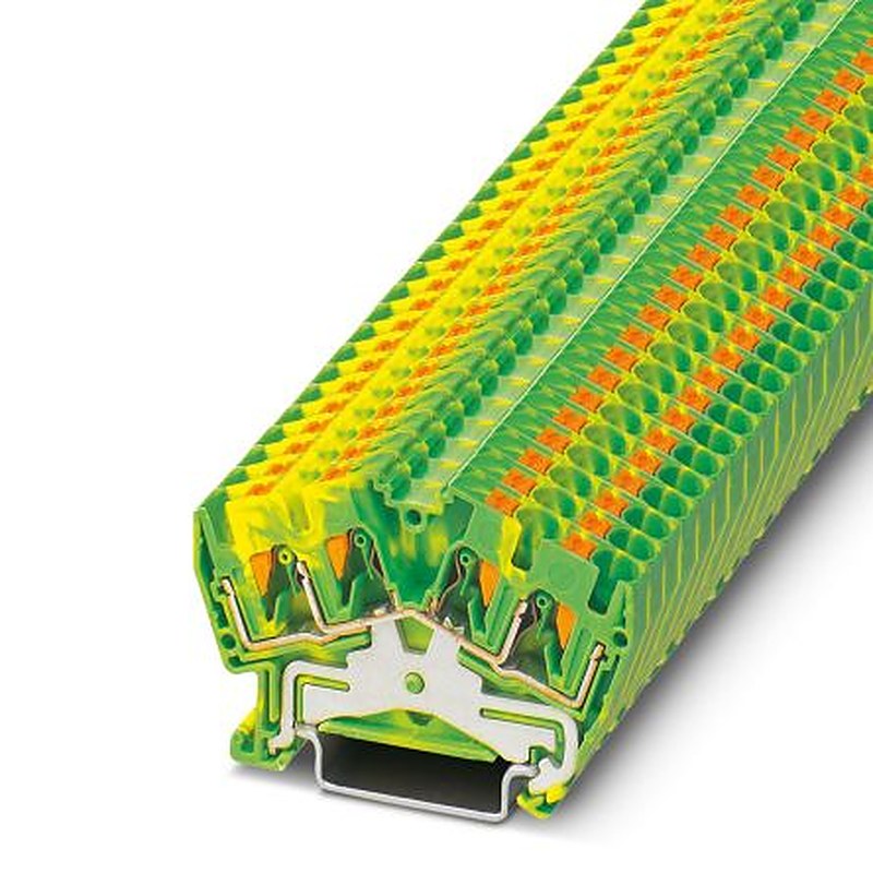 Phoenix Contact 3213609 PTS 4-QUATTRO-PE Series Earth Terminal Block Yellow, Green, 0.2mm², 6 mm², 1-Level, Push-in