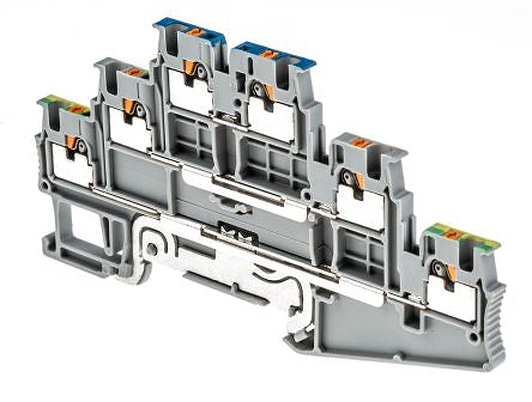 Phoenix Contact 3213755 PT 1.5/S-PE/L/N Series Multi Level Terminal Block Grey, 0.14mm², 1.5 mm², 3-Level, Push-in