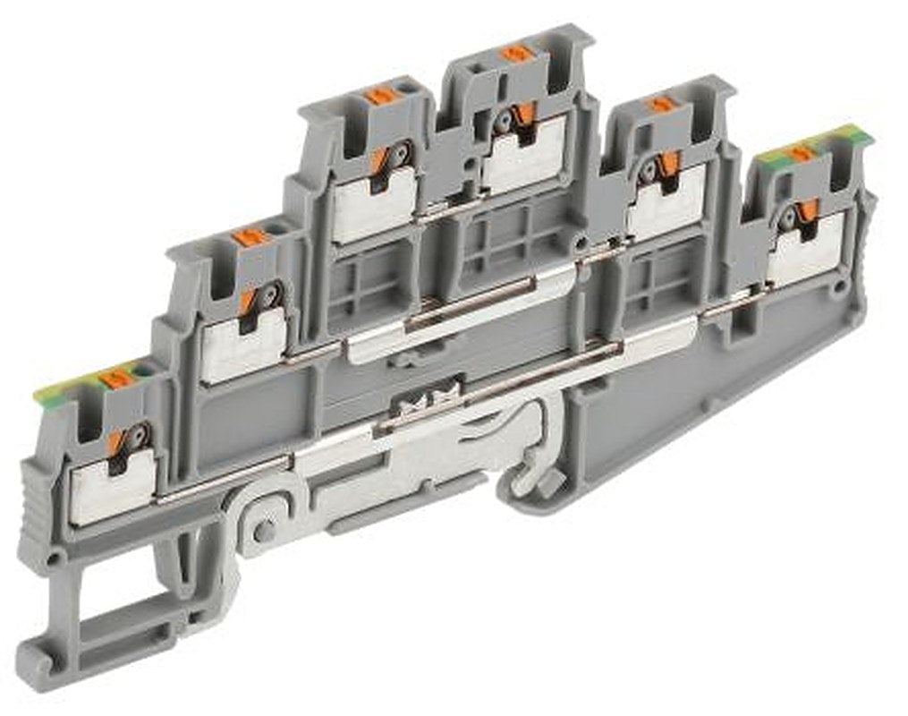 Phoenix Contact 3213768 PT 1.5/S-PE/L/L Series Multi Level Terminal Block Grey, 0.14mm², 1.5 mm², 3-Level, Push-in