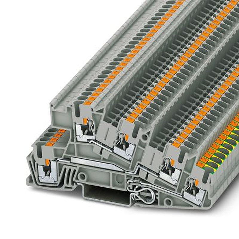 Phoenix Contact 5-Way DIN Rail Earth Terminal Block, 4mm², 12AWG Wire, Push-in, Polyamide Housing