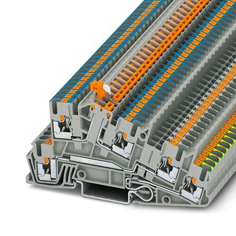 Phoenix Contact 5-Way DIN Rail Earth Terminal Block, 4mm², 12AWG Wire, Push-in, Polyamide Housing