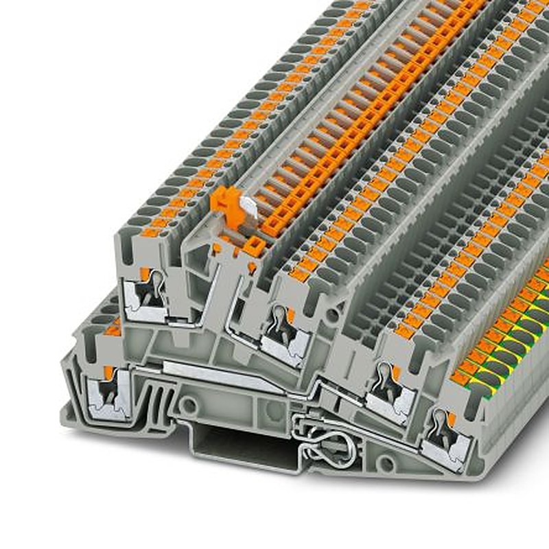 Phoenix Contact 3213957 PTI 2.5-PE/L/LTB Series Earth Terminal Block Grey, 0.14mm², 4 mm², 3-Level, Push-in