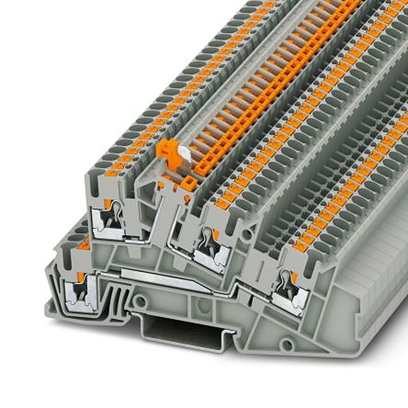 Phoenix Contact PTI Series Non-Fused Terminal Block, 4-Way, 12AWG, 26 AWG Wire, 24A Push-in