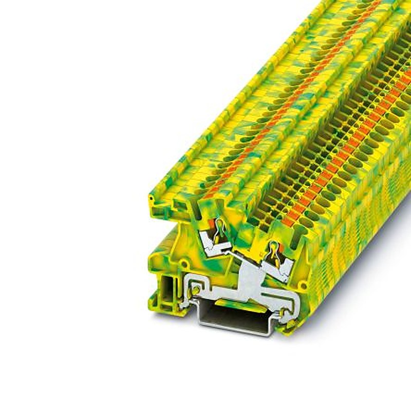 Phoenix Contact 2-Way DIN Rail Earth Terminal Block, 4mm², 12AWG Wire, Push-in, Polyamide Housing