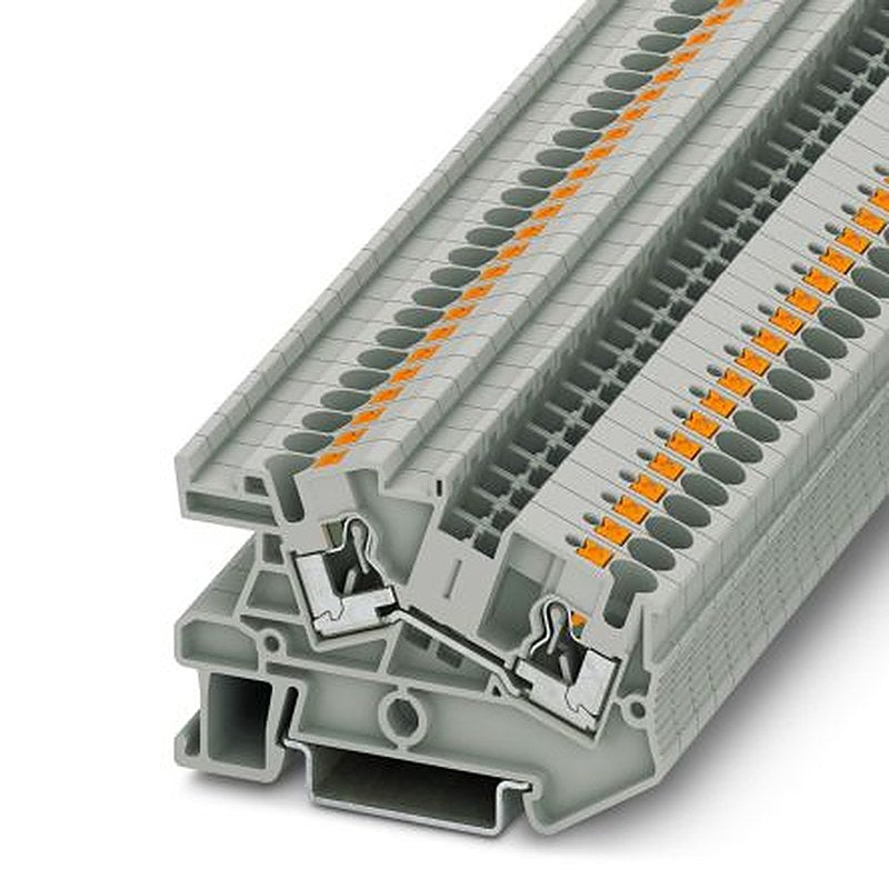 Phoenix Contact 3213970 PTI 4 Series DIN Rail Terminal Block Grey, 0.2mm², 6 mm², 1-Level, Push-in