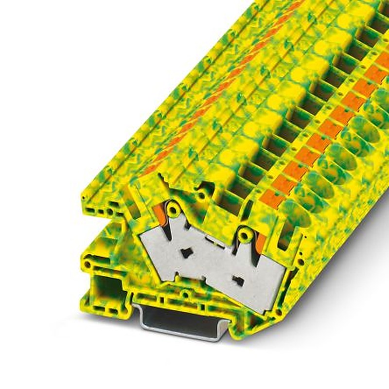 Phoenix Contact 2-Way DIN Rail Earth Terminal Block, 16mm², 4AWG Wire, Push-in, Polyamide Housing