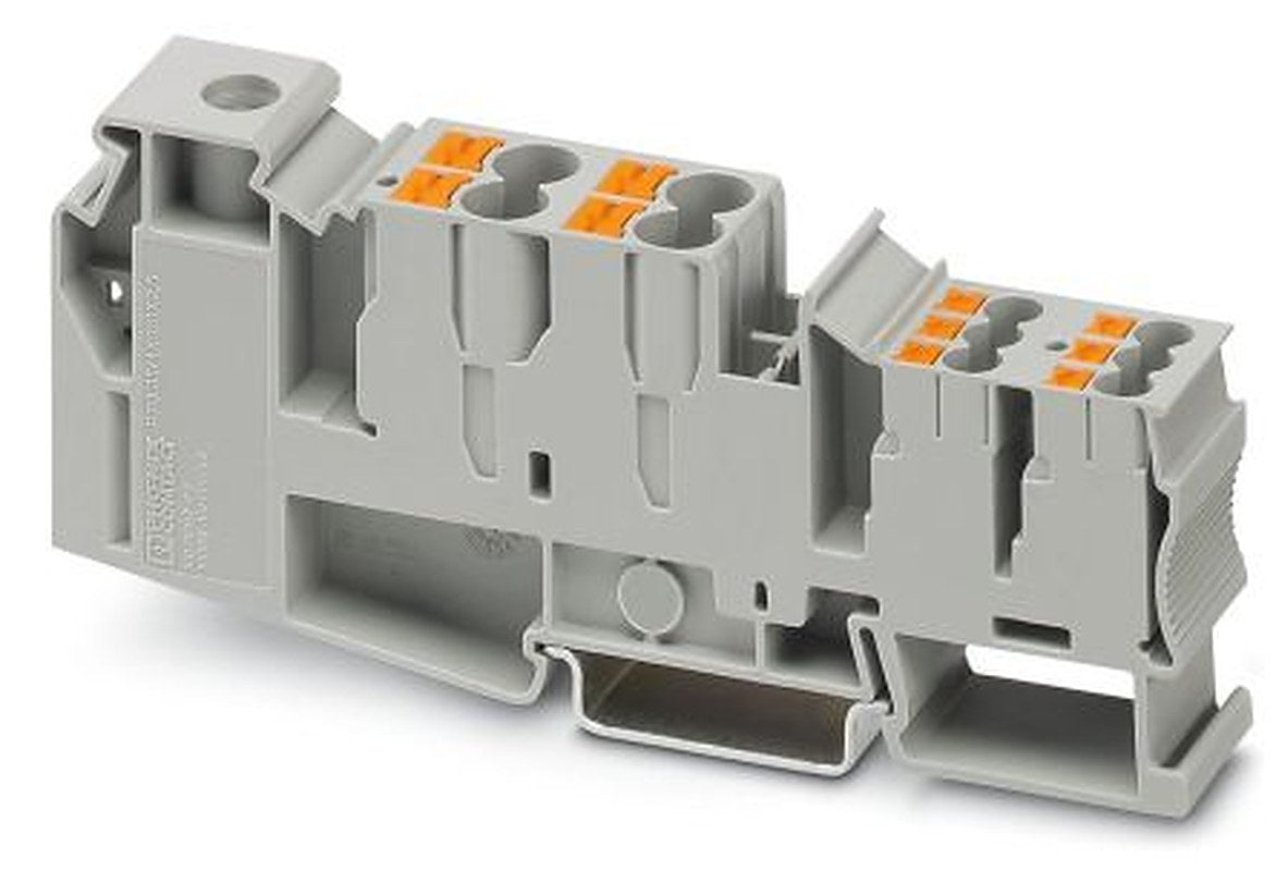 Phoenix Contact 3214080 PTU 35/4X6/6X2.5 Series DIN Rail Terminal Block Grey, 1.5mm², 50 mm², 1-Level, Screw