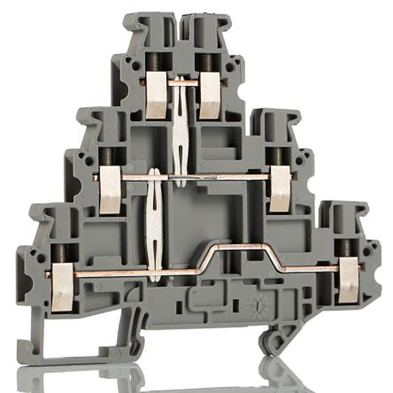Phoenix Contact 3214262 UT 2.5-3PV Series Multi Level Terminal Block Grey, 0.14mm², 4 mm², 3-Level, Screw