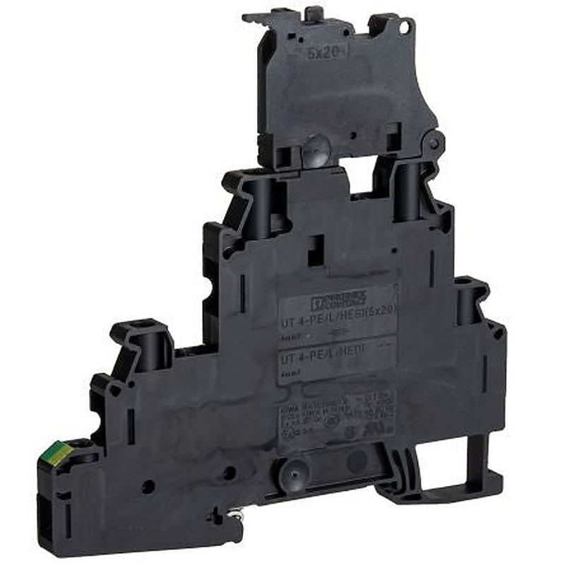 Phoenix Contact 3214322 UT 4-PE/L/HESILED 60 (5X20) Series Fuse Modular Terminal Block Black, 0.14mm², 6 mm², 3-Level