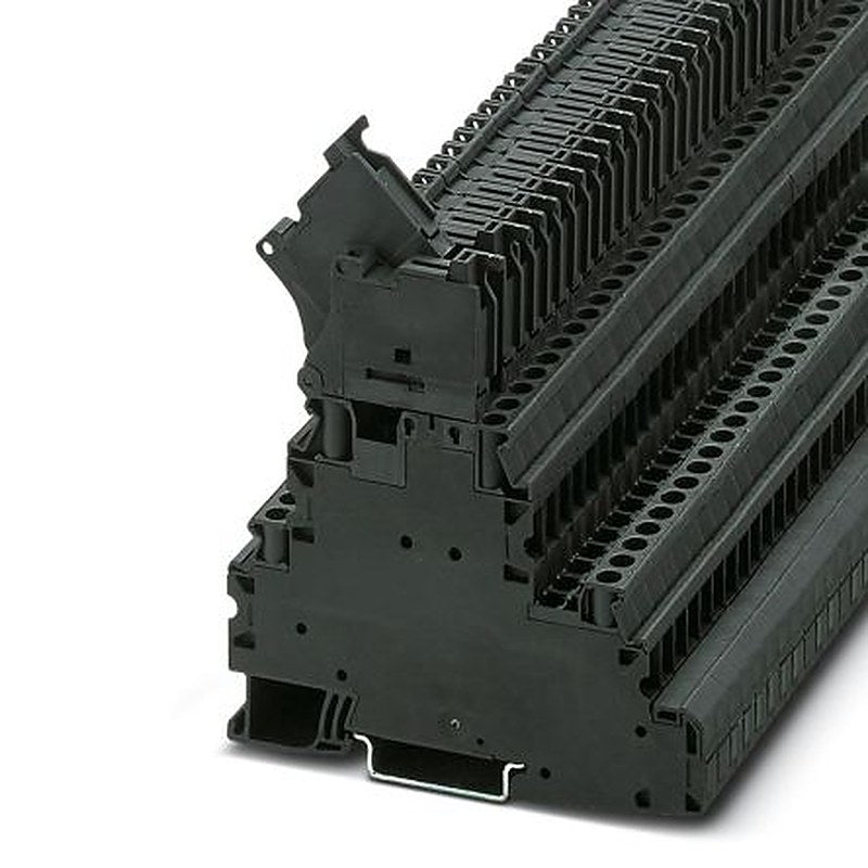 Phoenix Contact 3214325 UT 4-L/HESI (5X20) Series Fuse Modular Terminal Block Black, 4mm², 2-Level Fused, Screw, IECEx,