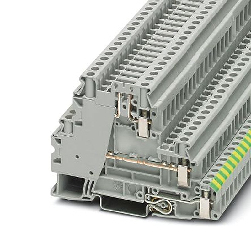 Phoenix Contact 3214365 UT 4-PE/L/TG Series Multi Level Terminal Block Grey, 0.14mm², 6 mm², Screw