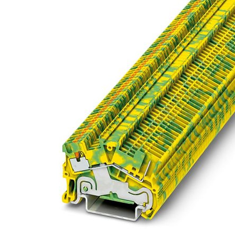 Phoenix Contact 3214479 PTS 1.5/S/1P-PE Series Earth Terminal Block Yellow, Green, 0.14mm², 1.5 mm², 1-Level, Push-in