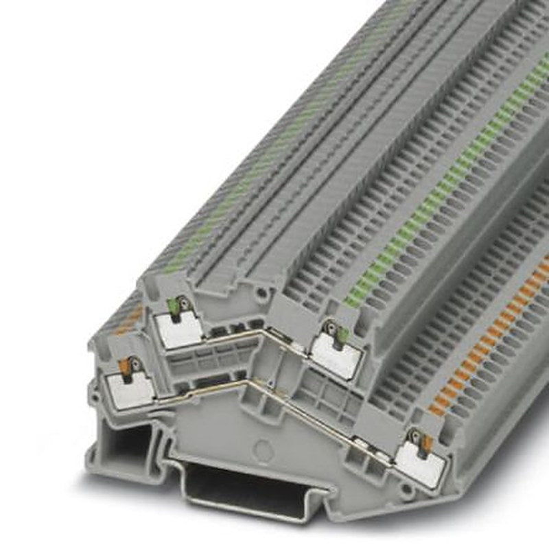 Phoenix Contact 3214666 PTTBS 1.5/S/U-OG/O-GN Series Double Level Terminal Block Green, Orange, 0.14mm², 1.5 mm²,
