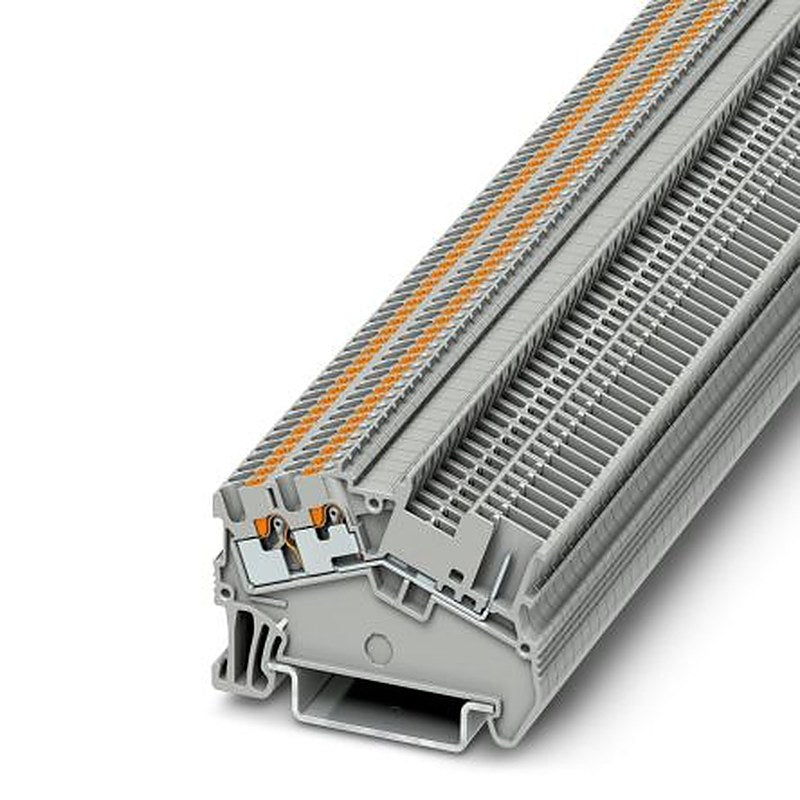 Phoenix Contact 3214709 PTS 1.5/S-TWIN/1P Series Feed Through Terminal Block Grey, 0.14mm², 1.5 mm², 2-Level, Push-in
