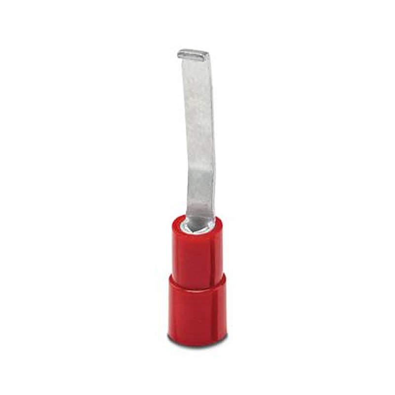 Phoenix Contact Hooked Insulated Blade terminal plug 18 mm Blade Length, 16 AWG to 22 AWG, Red