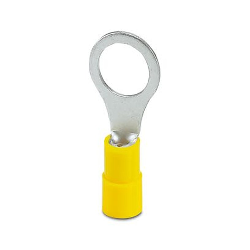 Phoenix Contact, C-RCI 6/M10 Uninsulated Ring Terminal, M10 Stud Size 12 AWG 10 AWG Wire Size, Yellow
