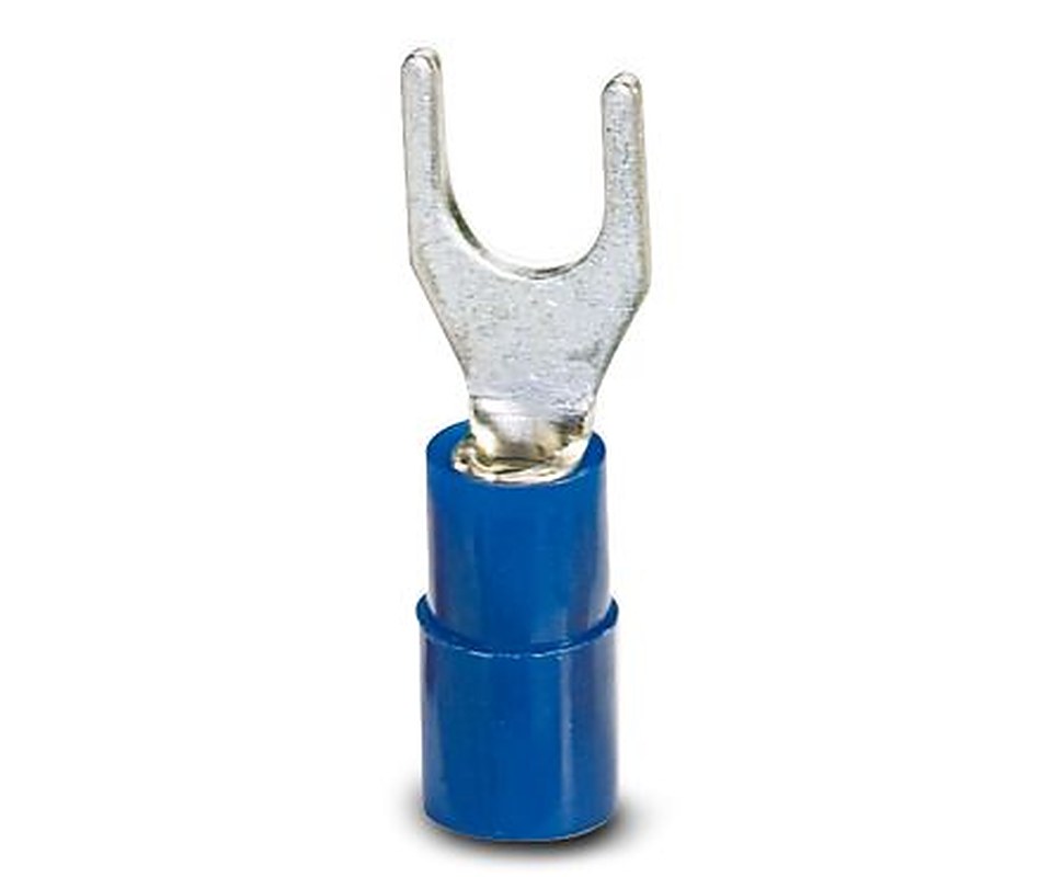 Phoenix Contact, C-FCI 2.5/M4 Insulated Crimp Spade Connector, M4 Stud Size Polyamide, Blue