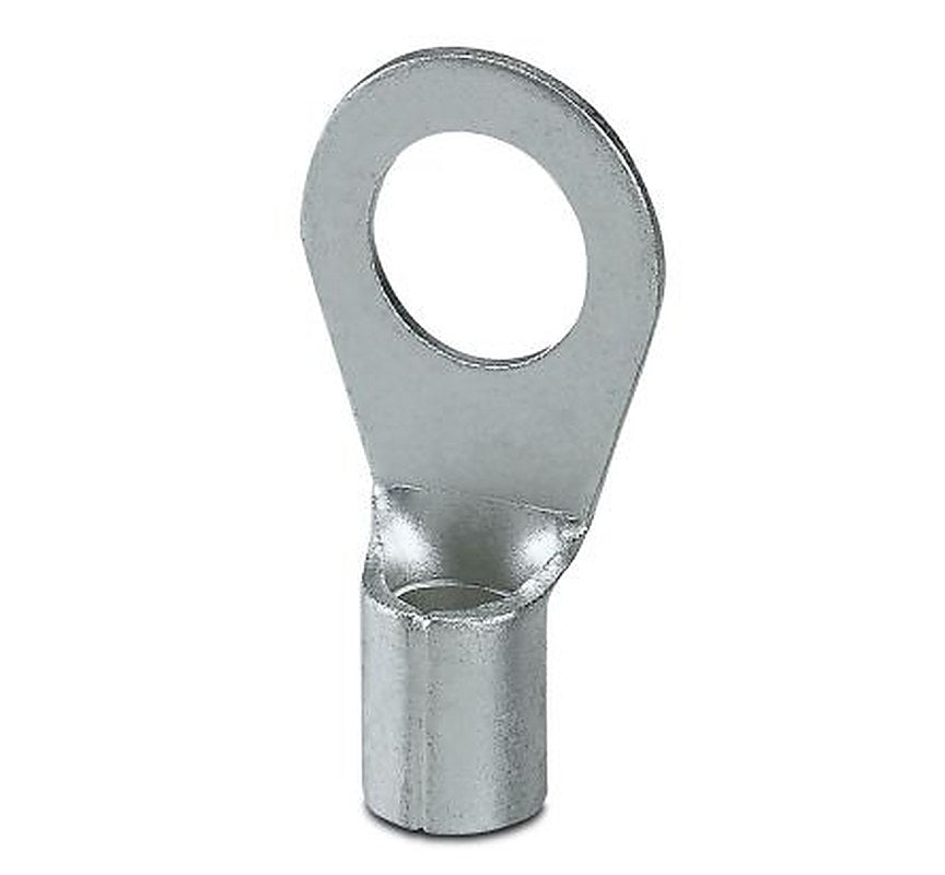 Phoenix Contact, C-RC 16/M10 DIN 3240097 Uninsulated Ring Terminal, M10 Stud Size 6 AWG Wire Size, Silver