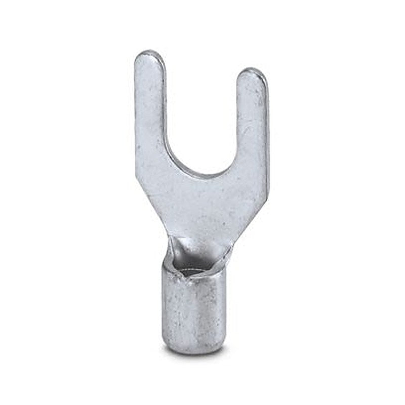 Phoenix Contact, C-FC Uninsulated Fork Terminal, 13 AWG to 9 AWG, M6 Stud Size, Silver