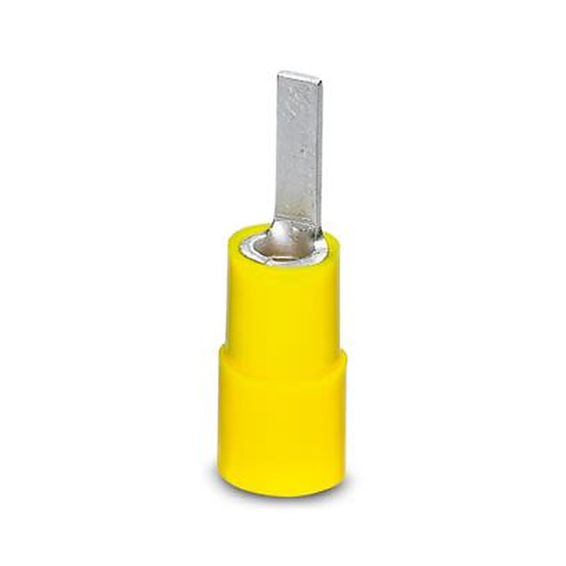 Phoenix Contact Hooked Insulated Blade terminal plug 24 mm Blade Length, 10 AWG to 12 AWG, Yellow