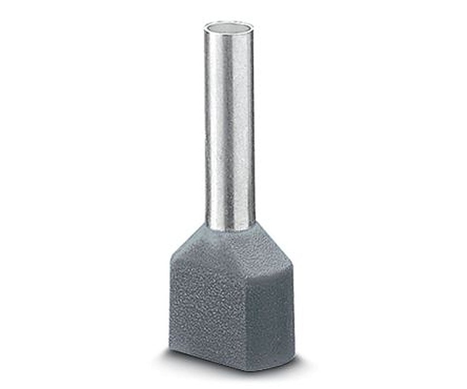 Phoenix Contact Insulated Ferrule, 18.5 mm Pin Length, 2.9 mm Pin Diameter, Grey to 14 AWG Wire Size
