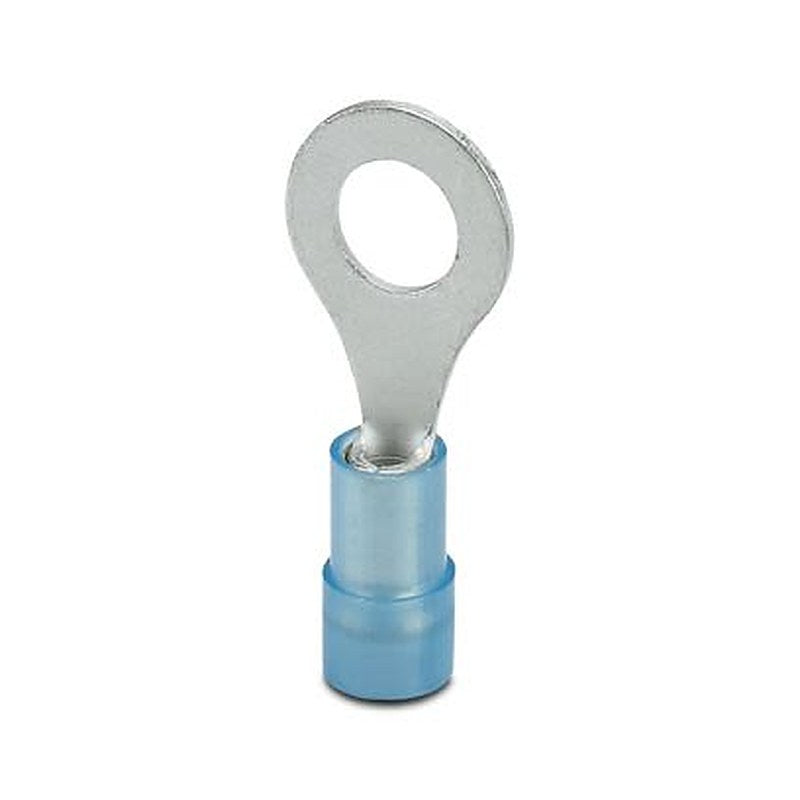 Phoenix Contact Insulated Ring Terminal, M6 Stud Size 16 AWG 14 AWG Wire Size, Blue